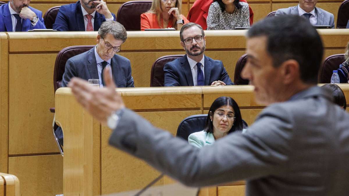 El presidente del Gobierno, Pedro Sánchez, interviene durante su segundo 'cara a cara' en el Senado, a 18 de octubre de 2022.