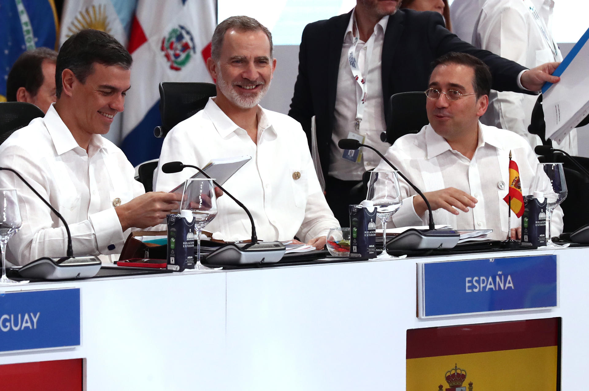 Sánchez, Felipe VI y Albares en la Cumbre Iberoamericana