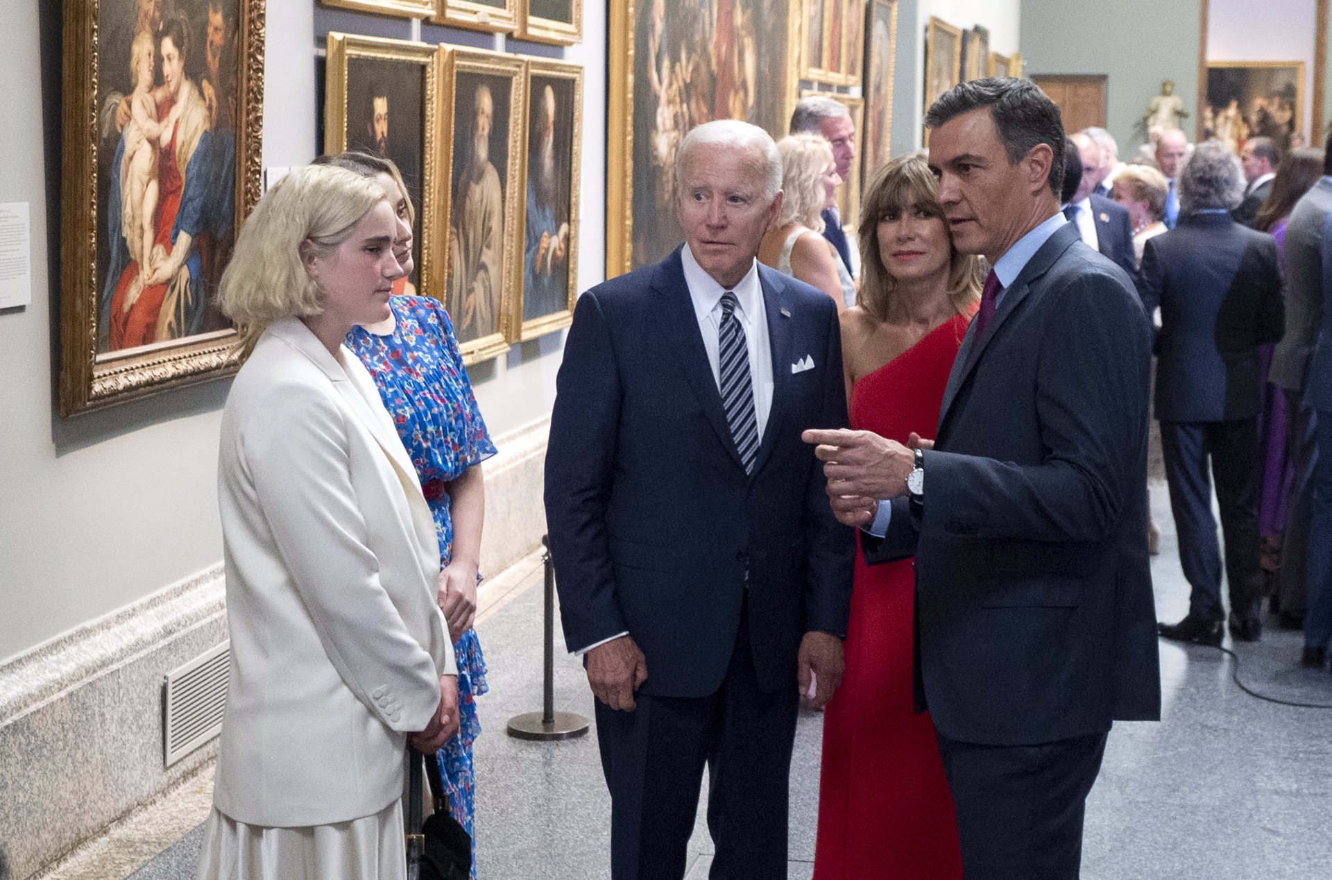 Biden y Sánchez durante la cena de la OTAN en el Museo del Prado el pasado 30 de junio de 2022. EFE