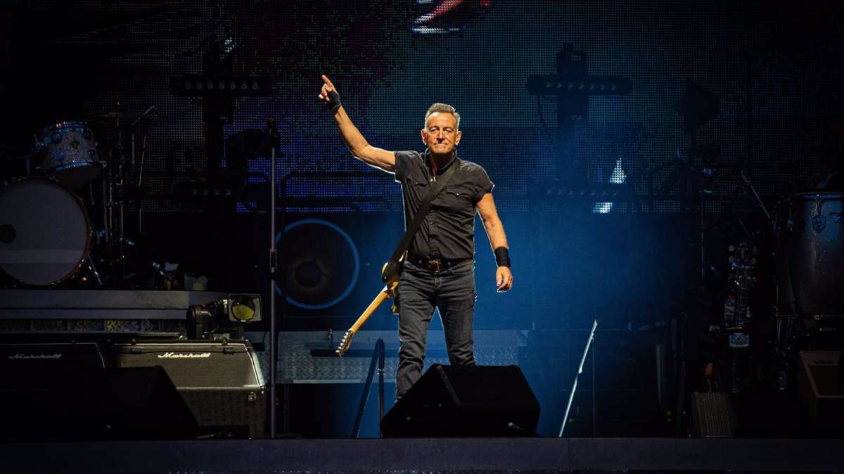 El cantante Bruce Springsteen en el Estadi Olímpic de Barcelona.