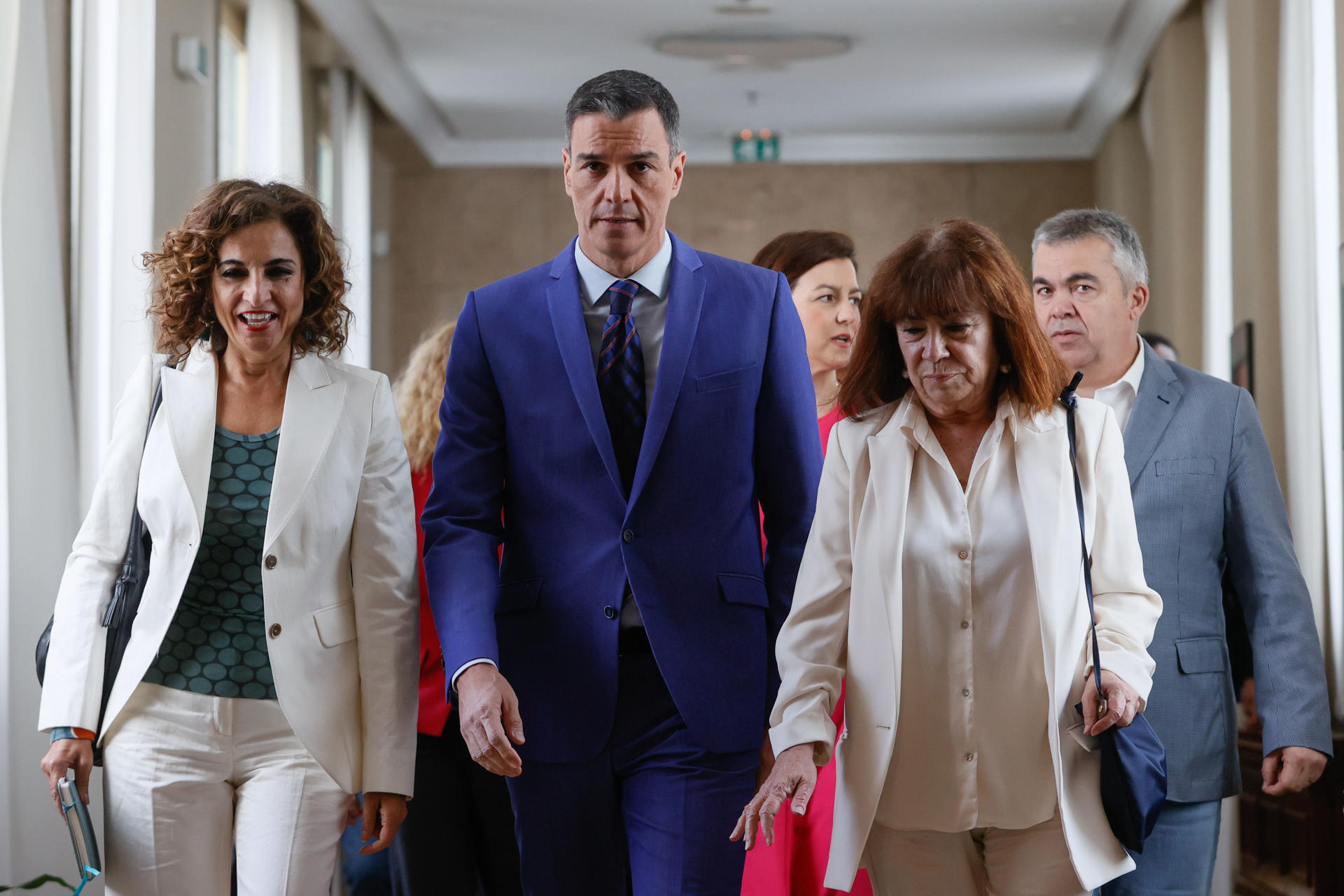 El presidente del Gobierno, Pedro Sánchez, a su llegada al Congreso de los Diputados este miércoles.