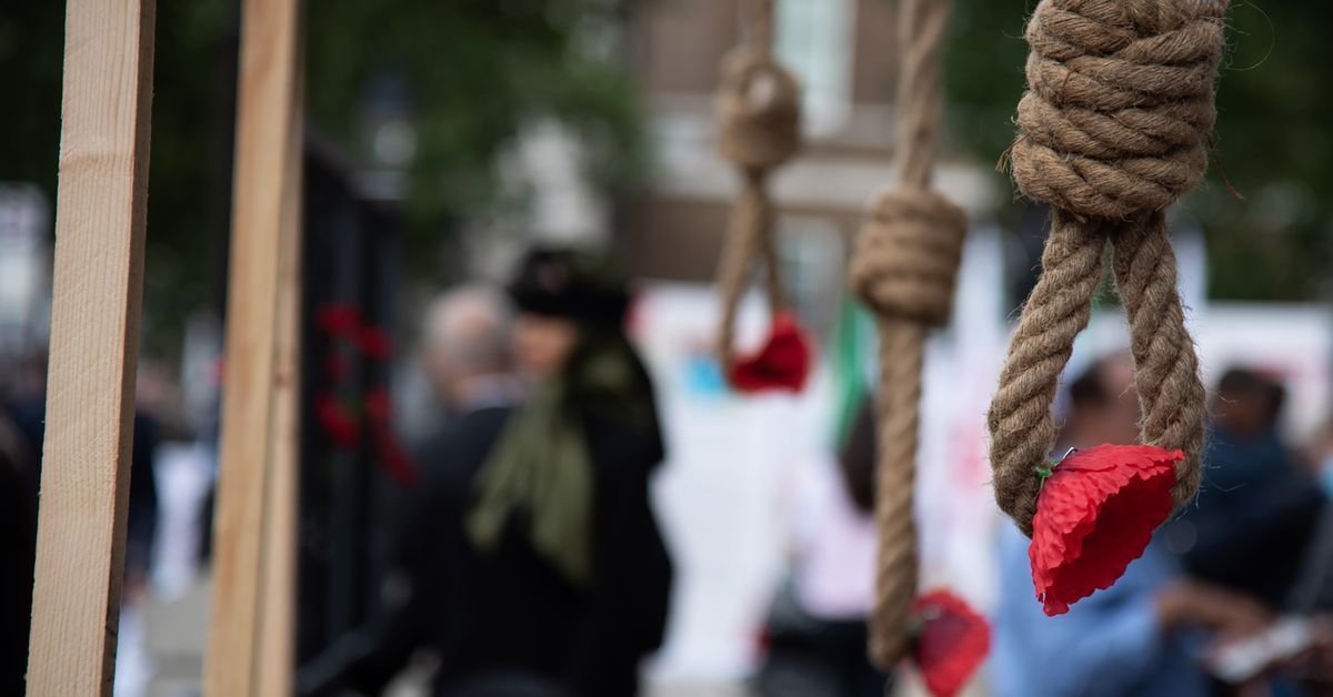 Imagen de una protesta en Londres contra las ejecuciones en Irán.