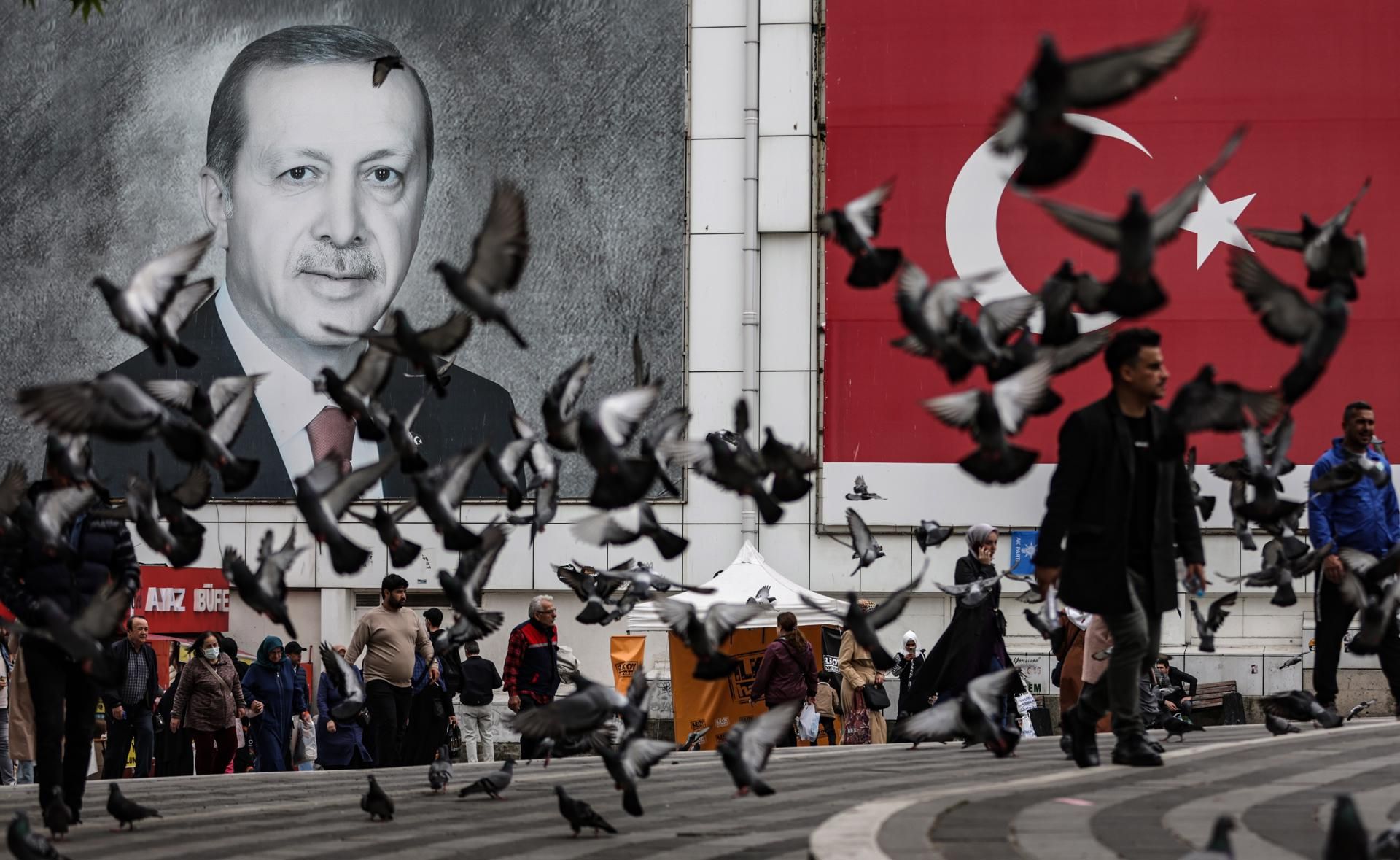 Mural de Erdogan en la ciudad turca de Bursa.