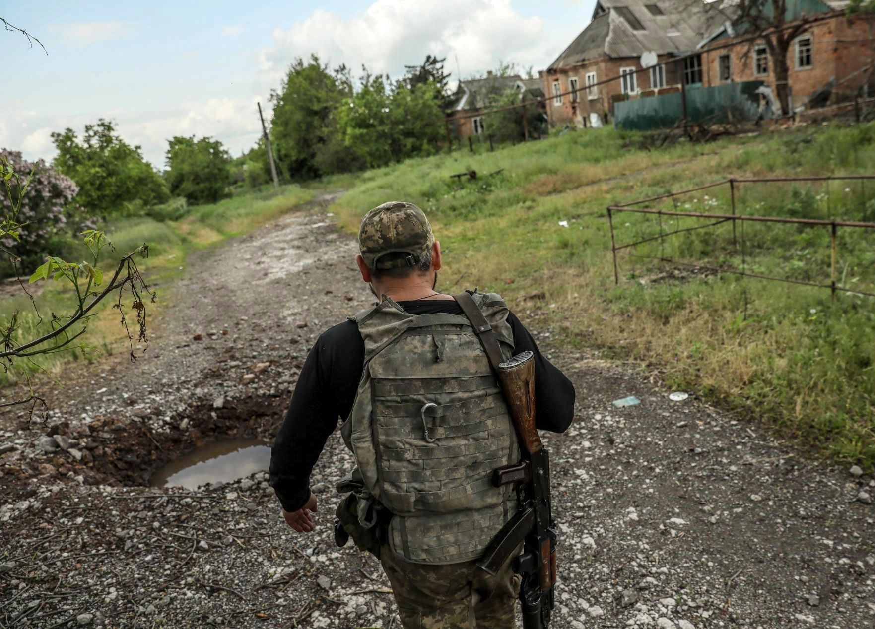 Un militar de Ucrania en Donetsk.