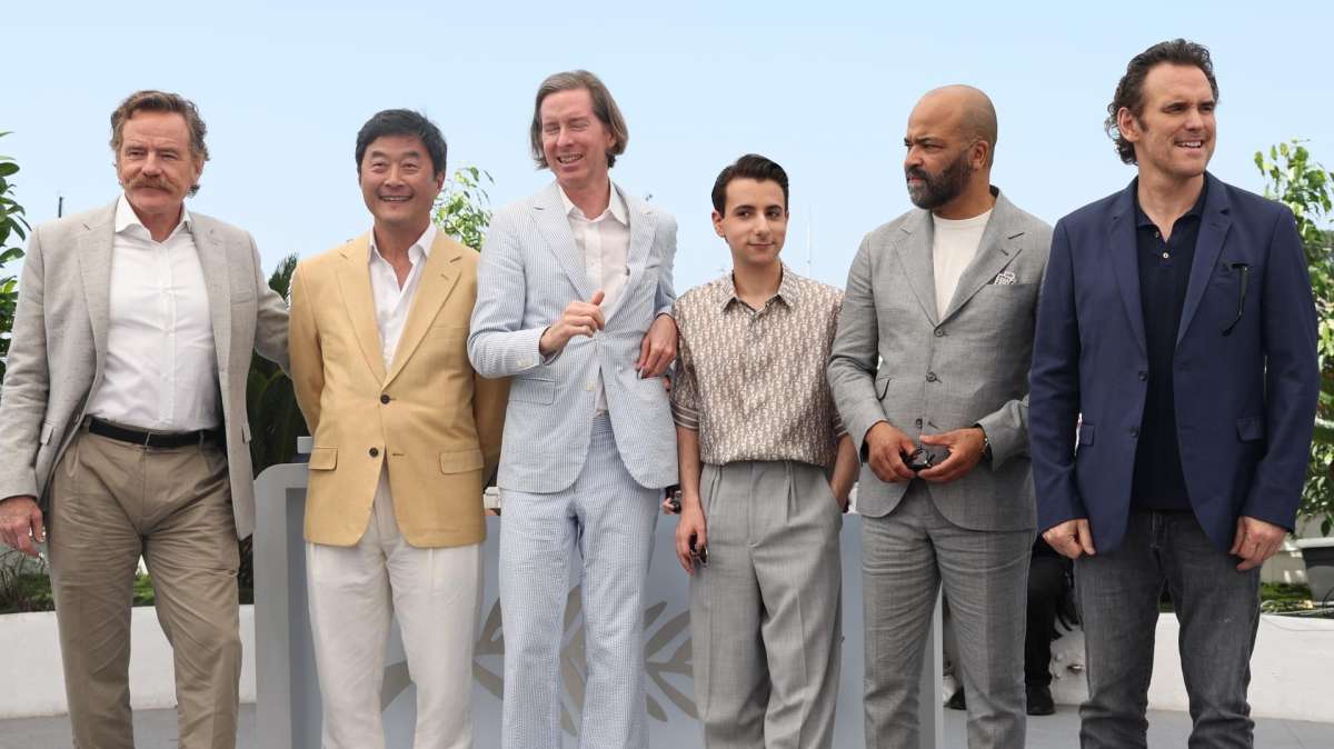 Wes Anderson y parte del elenco de su nueva película, este miércoles en Cannes.