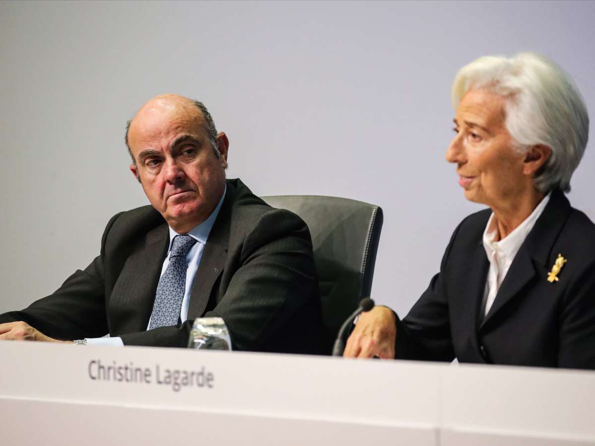 El vicepresidente del BCE, Luis de Guindos, y la presidenta del BCE, Christine Lagarde.