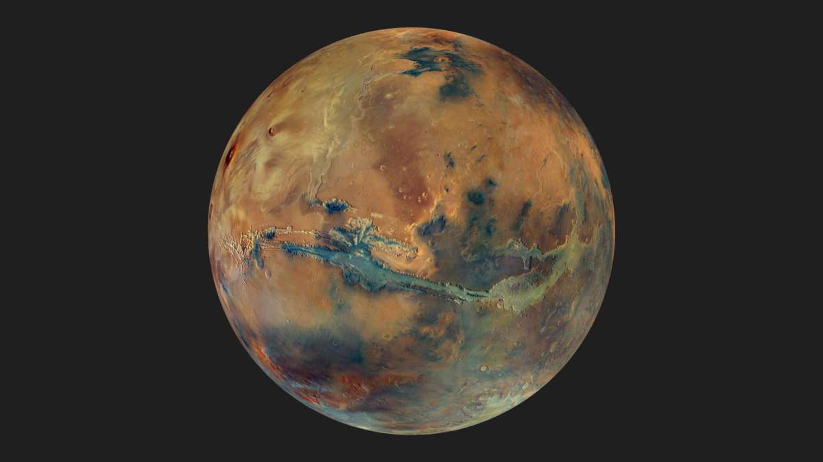 La nueva imagen de Marte para celebrar el 20 aniversario de la Misión Mars Express.