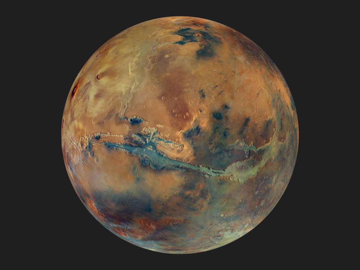 La nueva imagen de Marte para celebrar el 20 aniversario de la Misión Mars Express.