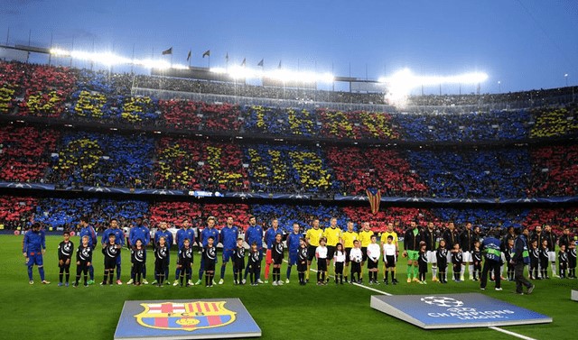 Prolegómenos de un partido de Champions en el Camp Nou