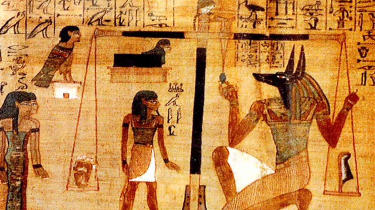 El papiro de Ani, con una escena del Libro de los Muertos.
