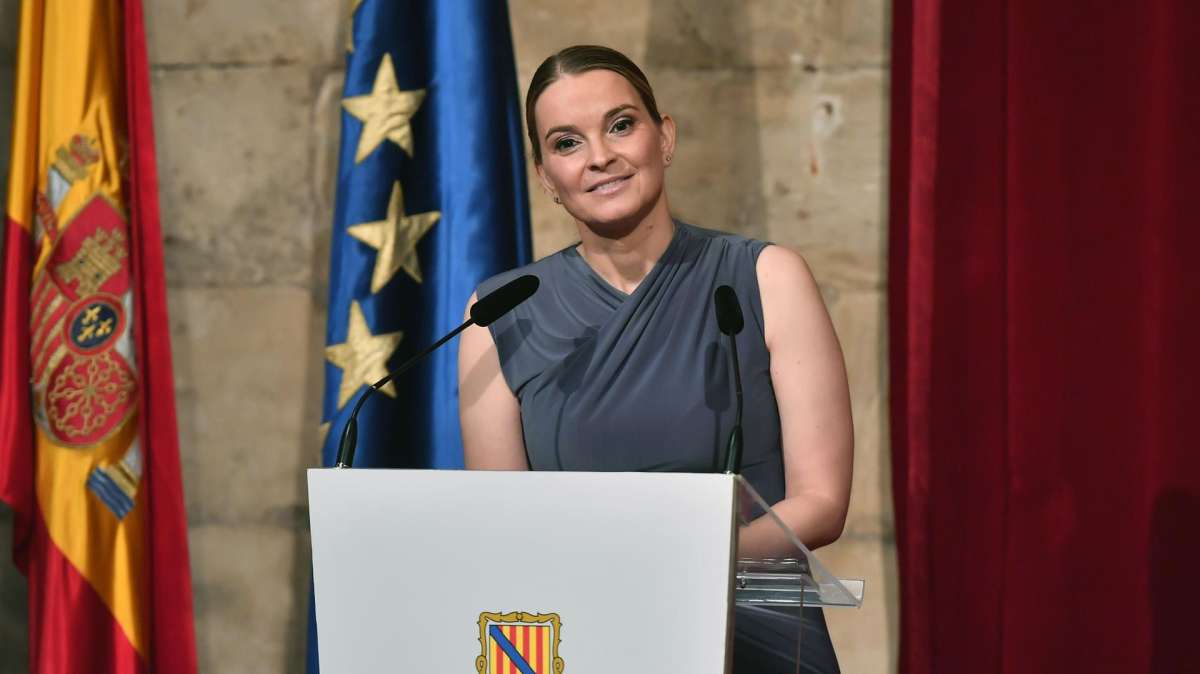 La nueva presidenta de Baleares, Marga Prohens,en rueda de prensa.