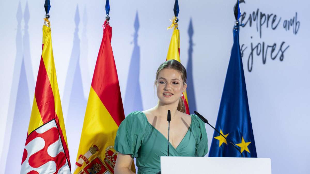 Leonor pronuncia unas palabras este miércoles durante la ceremonia de entrega de los premios de la Fundación Princesa de Girona.