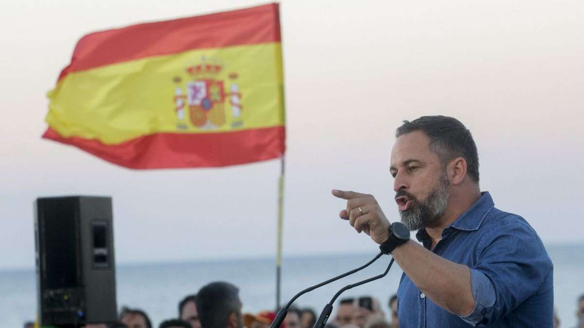 Santiago Abascal en un acto electoral del 23J en Málaga.