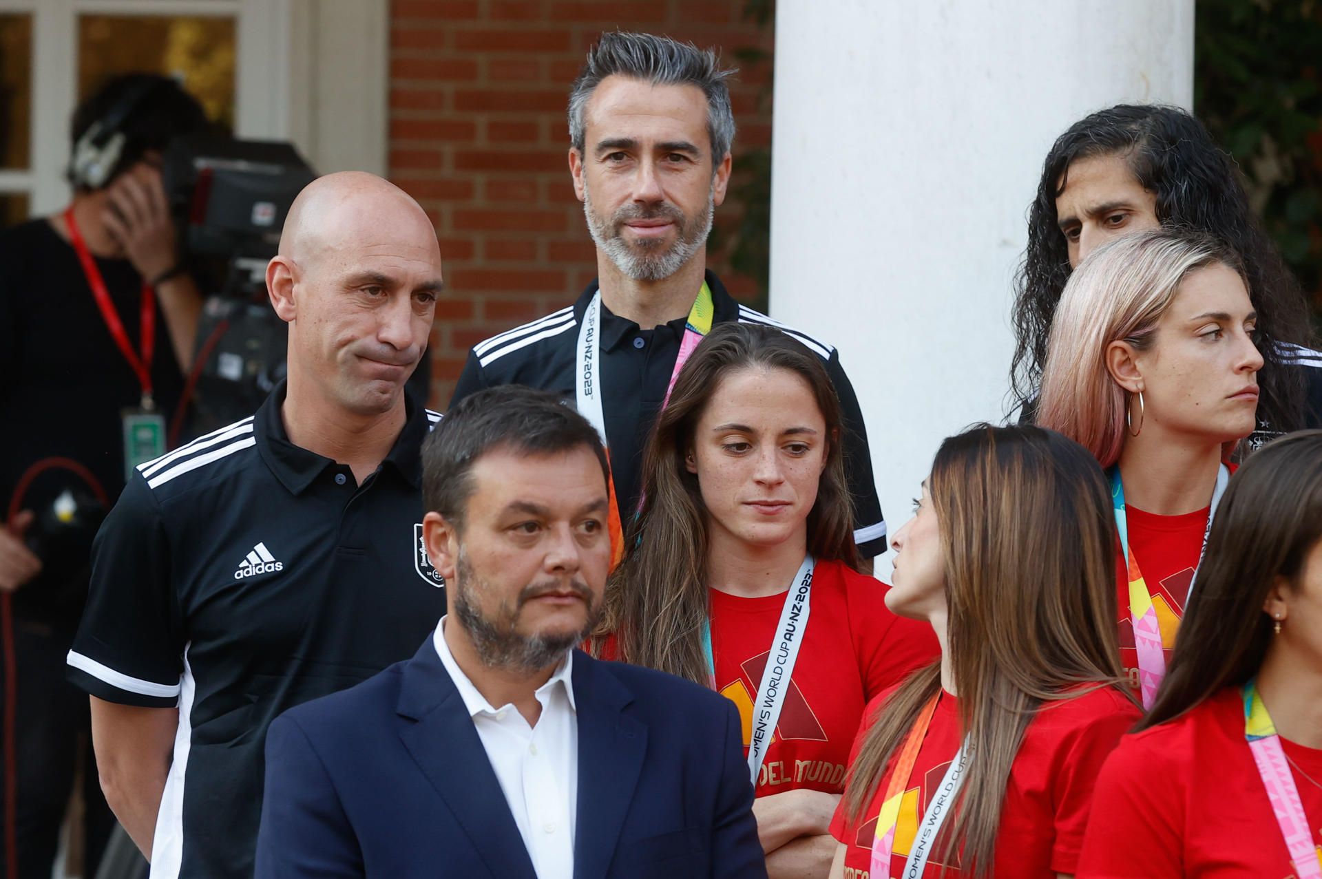 Luis Rubiales, durante la recepción de Pedro Sánchez a las campeonas del mundo en el Palacio de la Moncloa en Madrid.