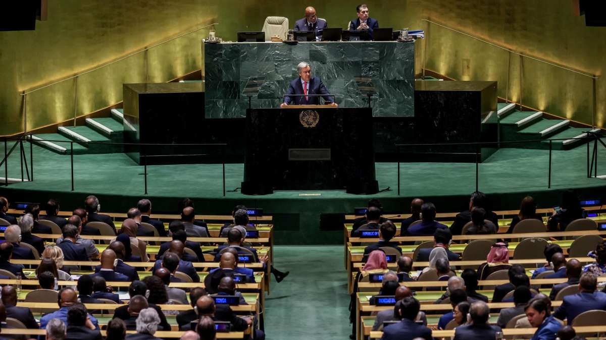 Sesión de Naciones Unidas con la intervencion de António Guterres.