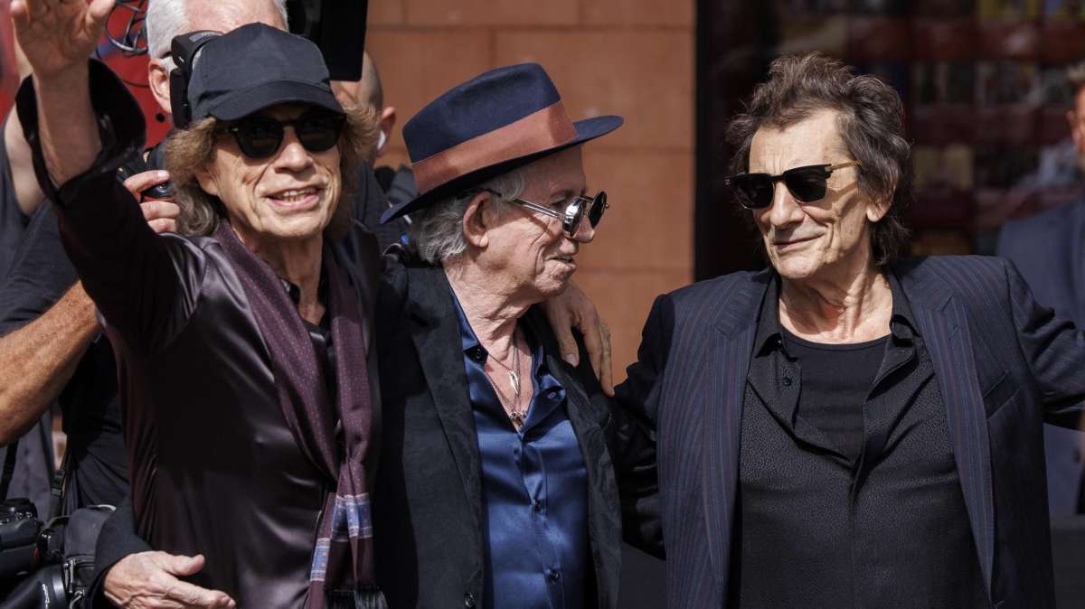 Mick Jagger, Keith Richards y Ronnie Wood, este miércoles en Londres.