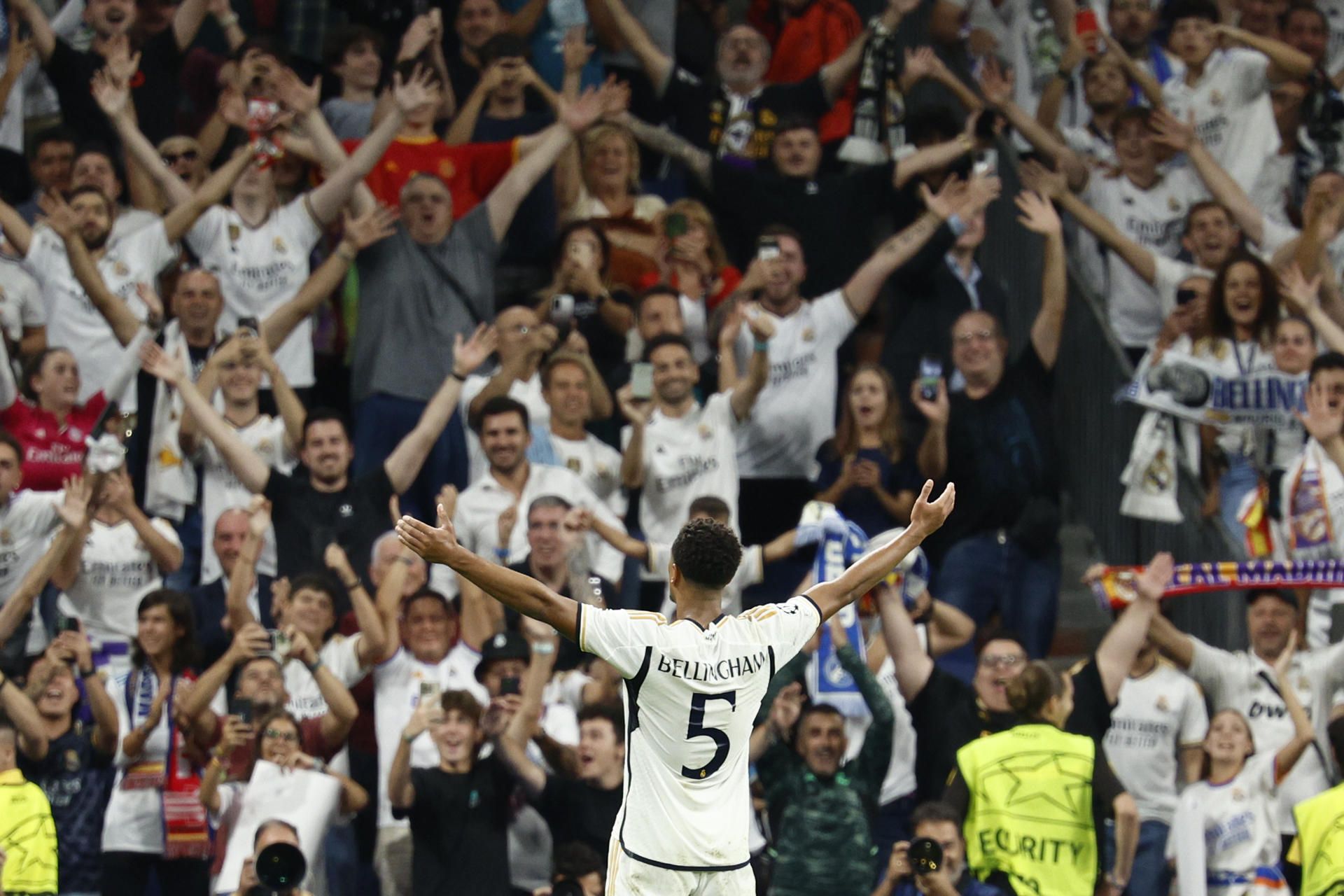 Bellingham celebra el gol de la victoria del Real Madrid