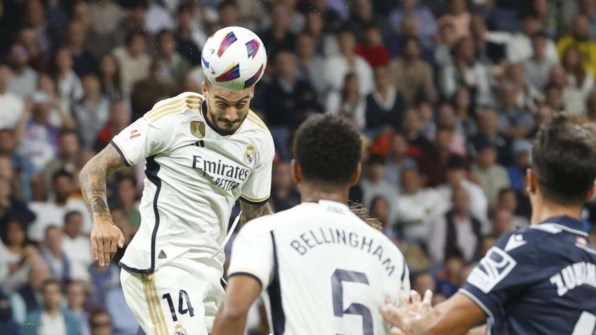 Joselu marca de cabeza el segundo gol del Real Madrid ante la Real Sociedad