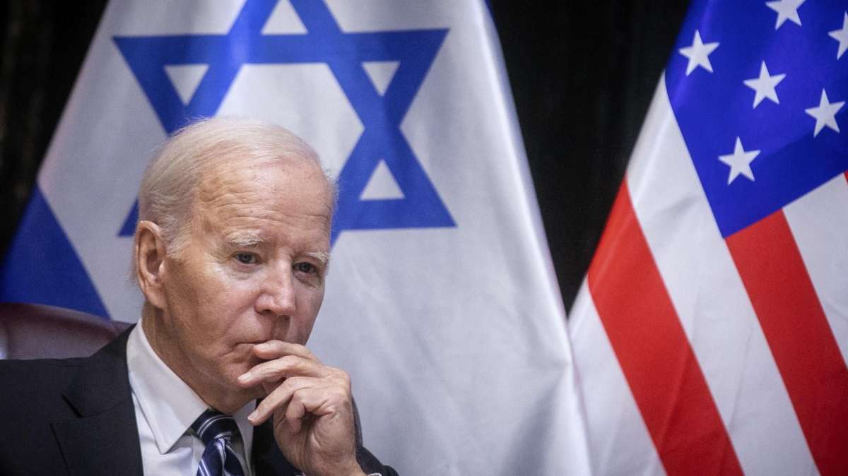Joe Biden, en su encuentro con Benjamin Netanyahu en Tel Aviv.