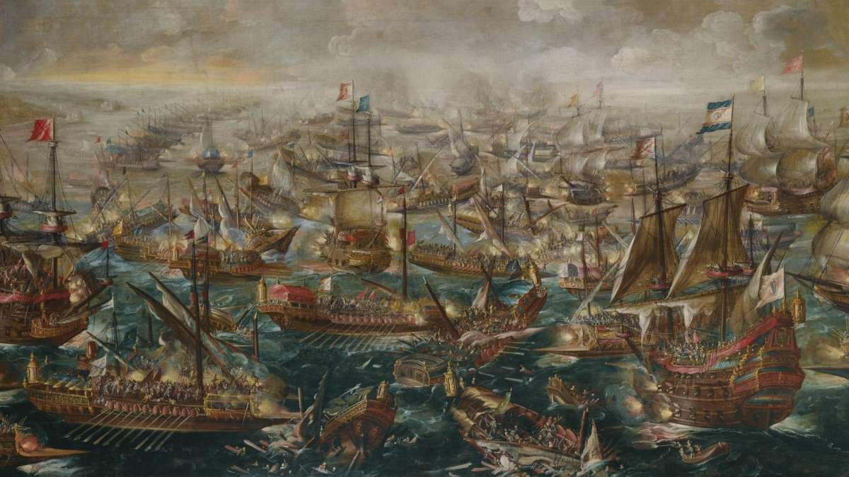 La batalla de Lepanto, pintada por Andries van Eertvelt