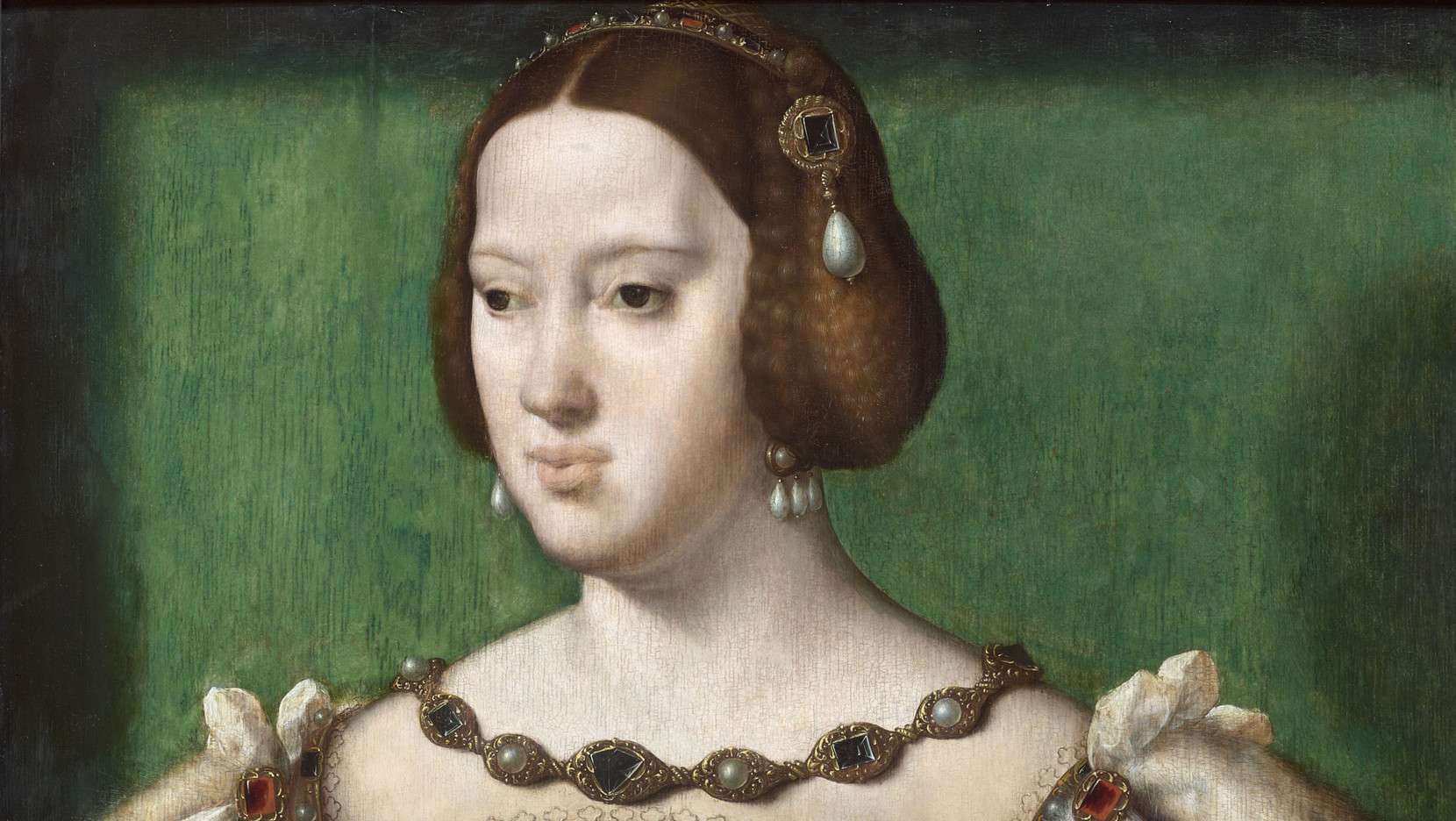 Leonor de Austria, retratada por Joos Van Cleve.