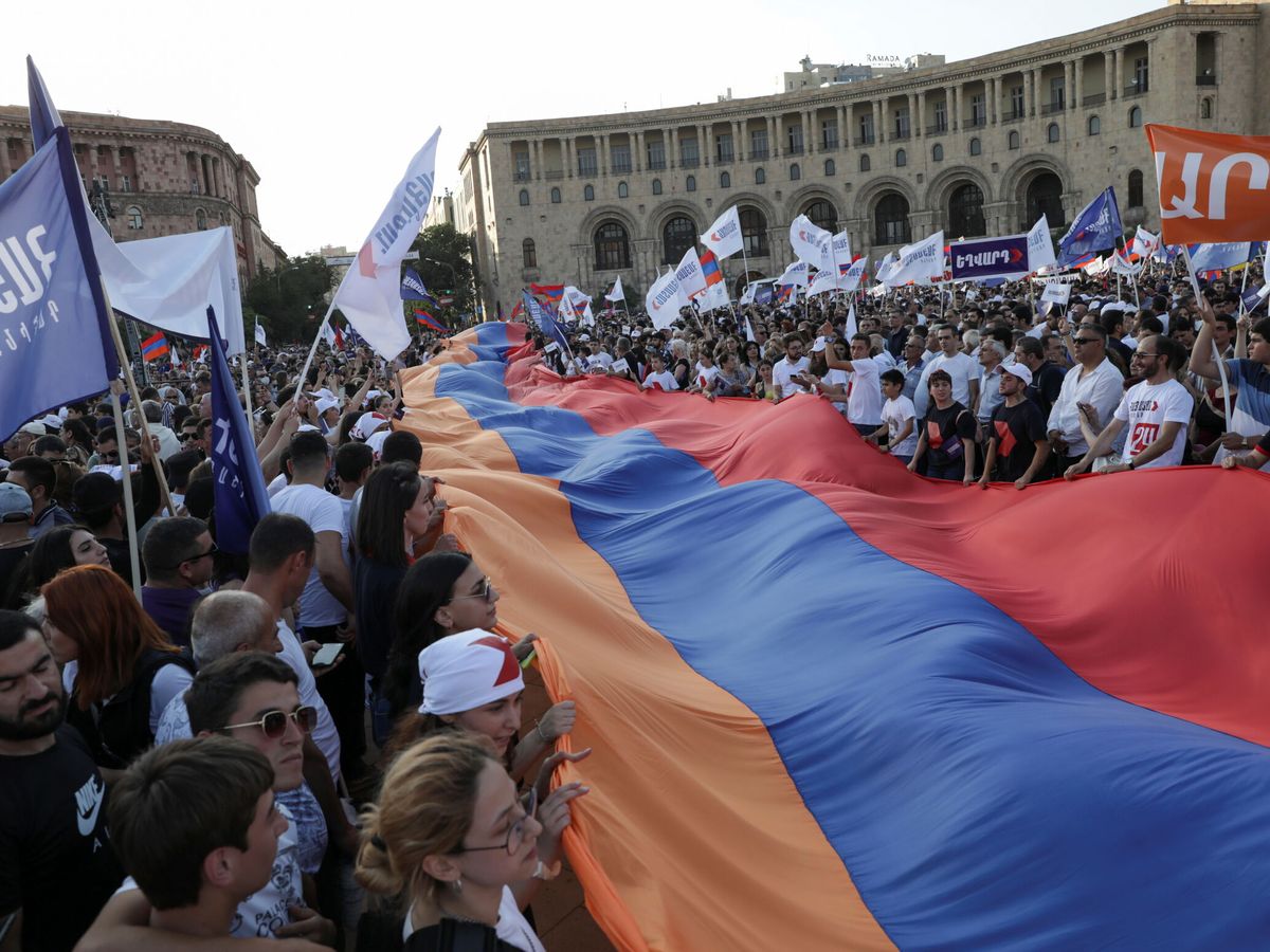 Manifestación en Ereván.