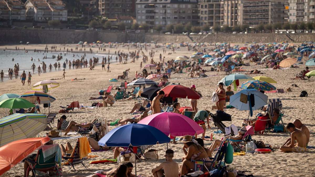 Playa de Silgar, en Sanxenxo (Pontevedra), 8 de octubre de 2023.