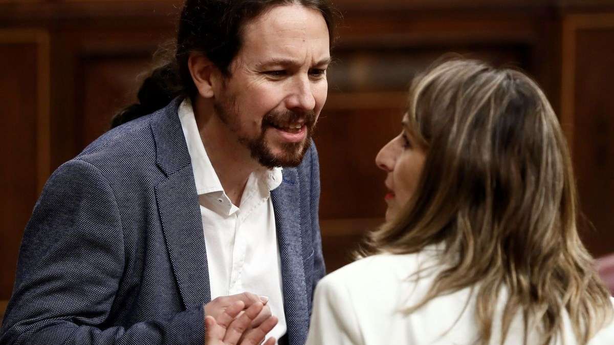 Pablo Iglesias y Yolanda Díaz en una imagen de archivo de 2020.