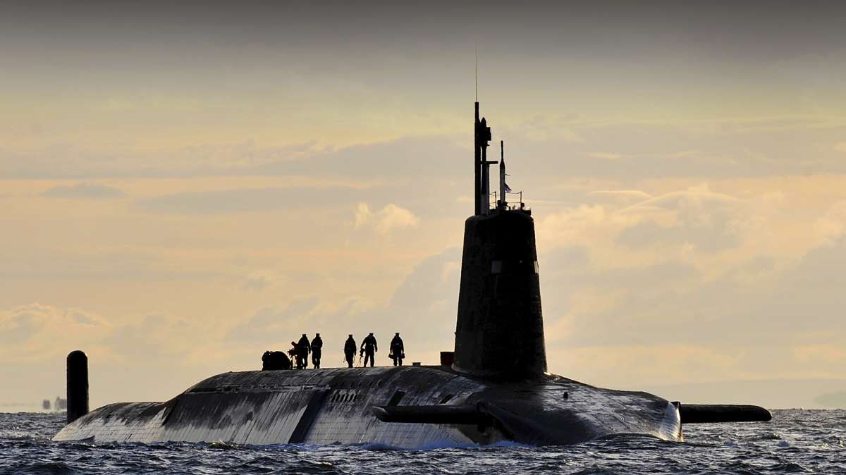 Imagen de archivo del submarino de tipo Vanguard de la Royal Navy.